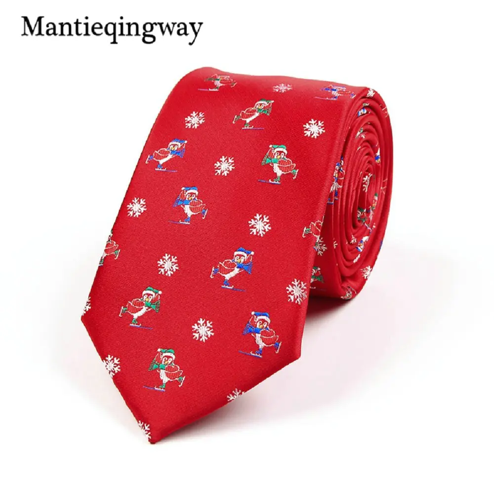 373I Mantieqingway, Рождественский галстук для мужчин, костюмы, дерево, снежинка, узор, галстуки, Gravatas, тонкий красный галстук для шеи, галстуки, рождественские подарки - Цвет: 373I