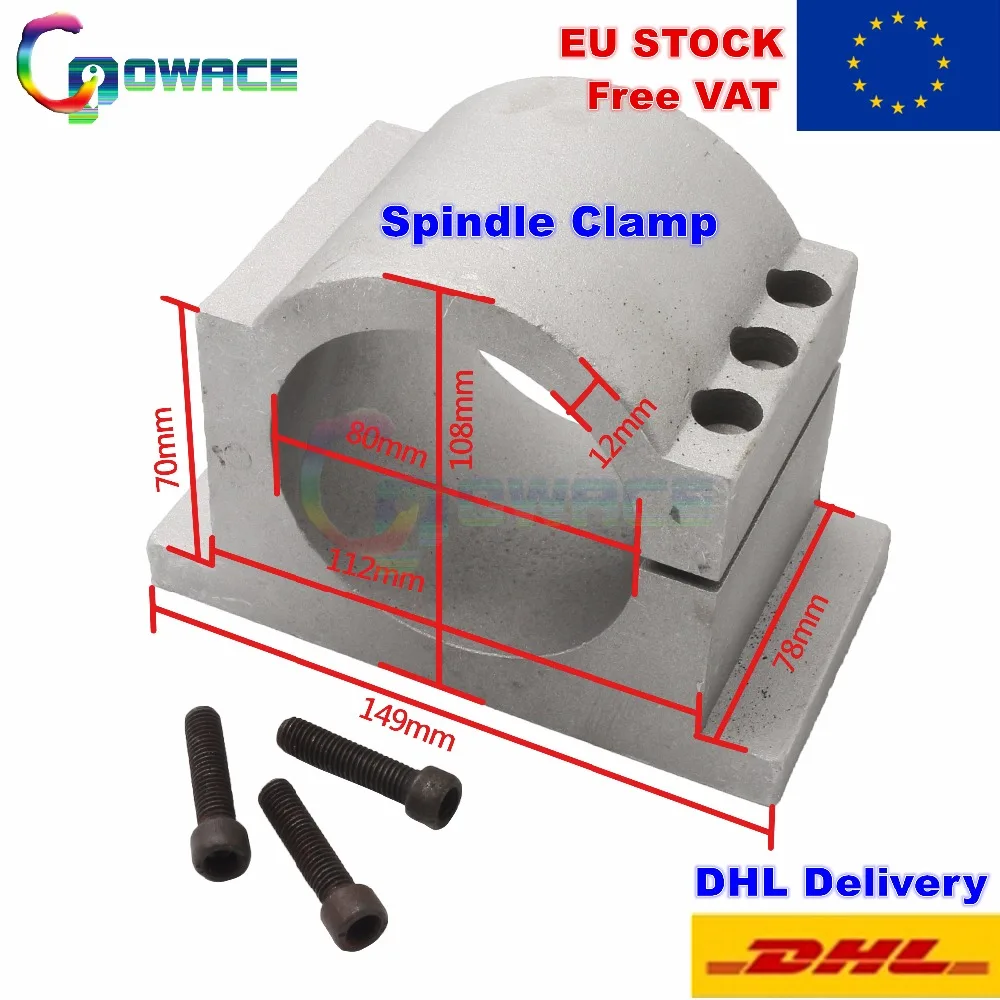 

[EU FREE VAT] 80mm diameter Aluminium Cast Spindle Bracket for CNC Engraving Milling machine Fixture holder with screw
