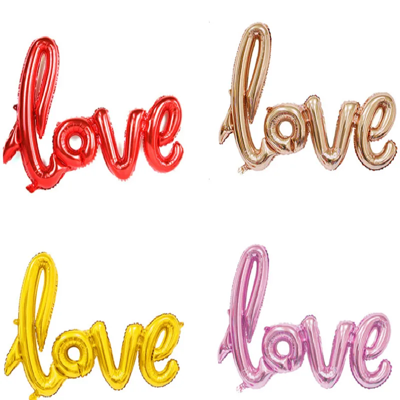 

Hot sale 1 piece Ligatures "LOVE" English Letter Foil Balloon Anniversary Wedding Valentines Party Decoration Balloon supplies