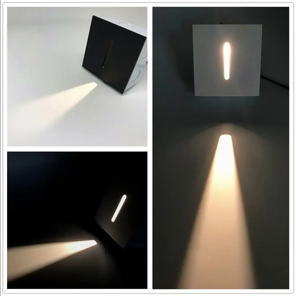 Современные встраиваемые светодиодные светильники для лестниц прямоугольные