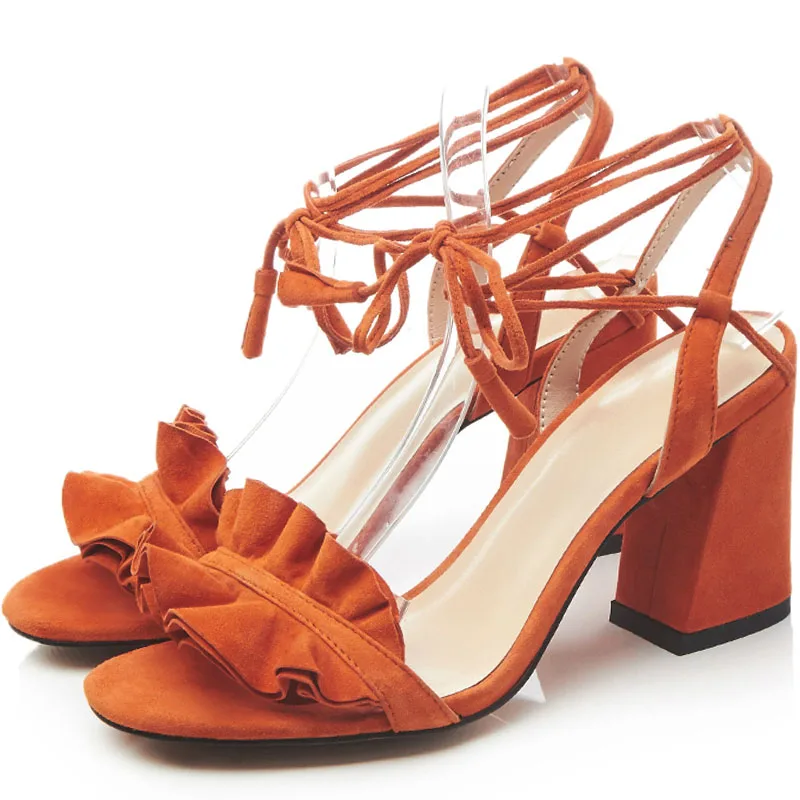 Лидер продаж женские замшевые босоножки шикарные туфли на высоком каблуке со