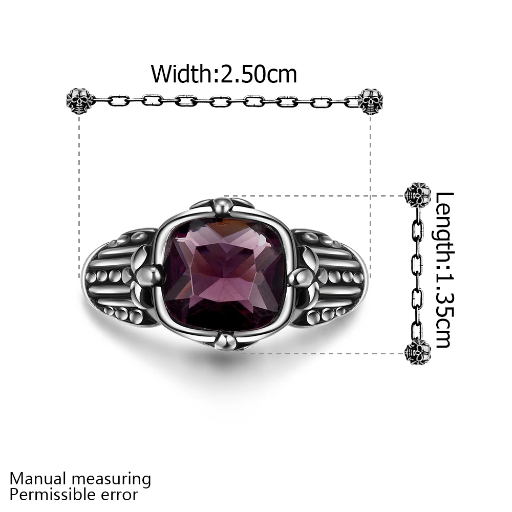 Кольцо в стиле панк для мужчин и женщин модное инкрустированное большим камнем