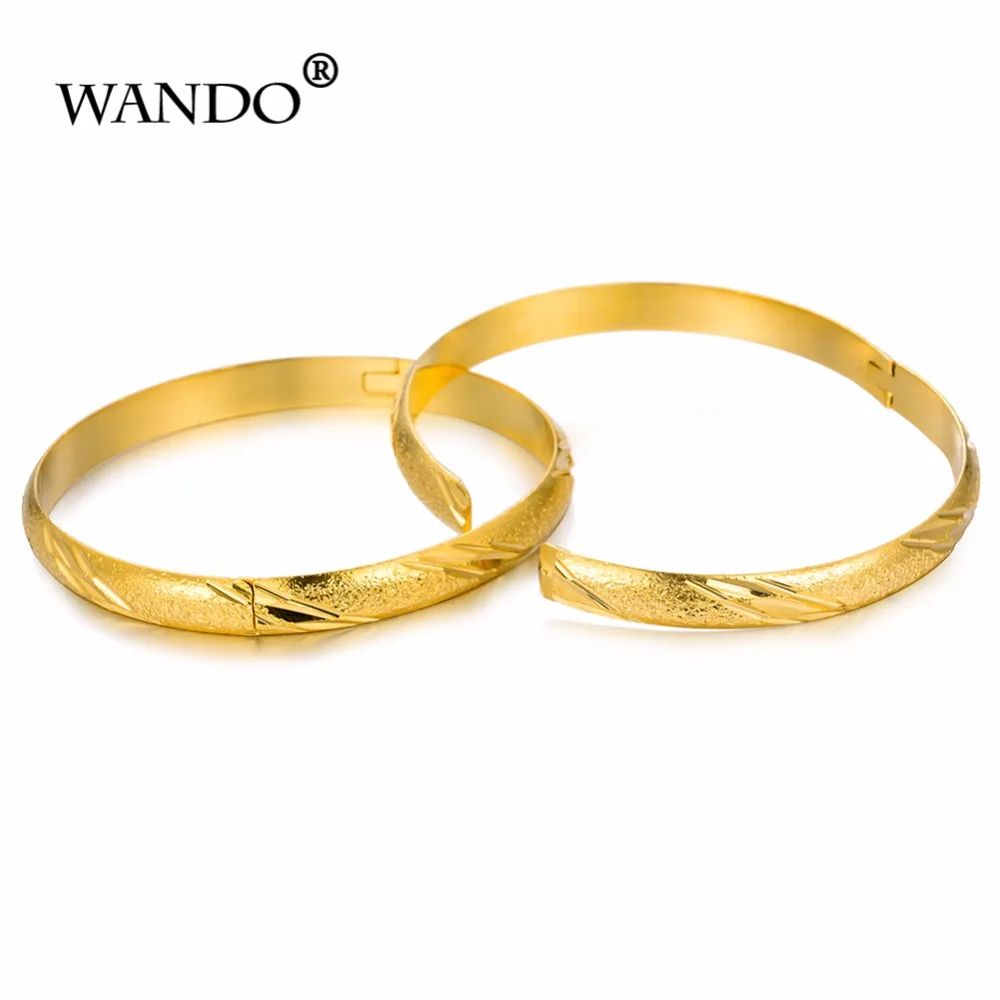 WANDO 2 шт/lot24kGold браслет для женщин Золотой Дубай Свадебный невесты Эфиопский
