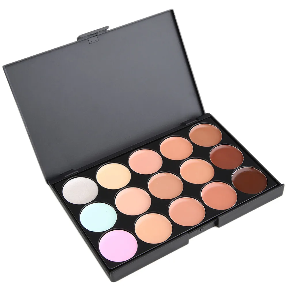 Beauty Professional Makeup Brushes Concealer Fashion 24pcs Cosmetic +15 Color Platte + Sponge Puff Set | Красота и здоровье