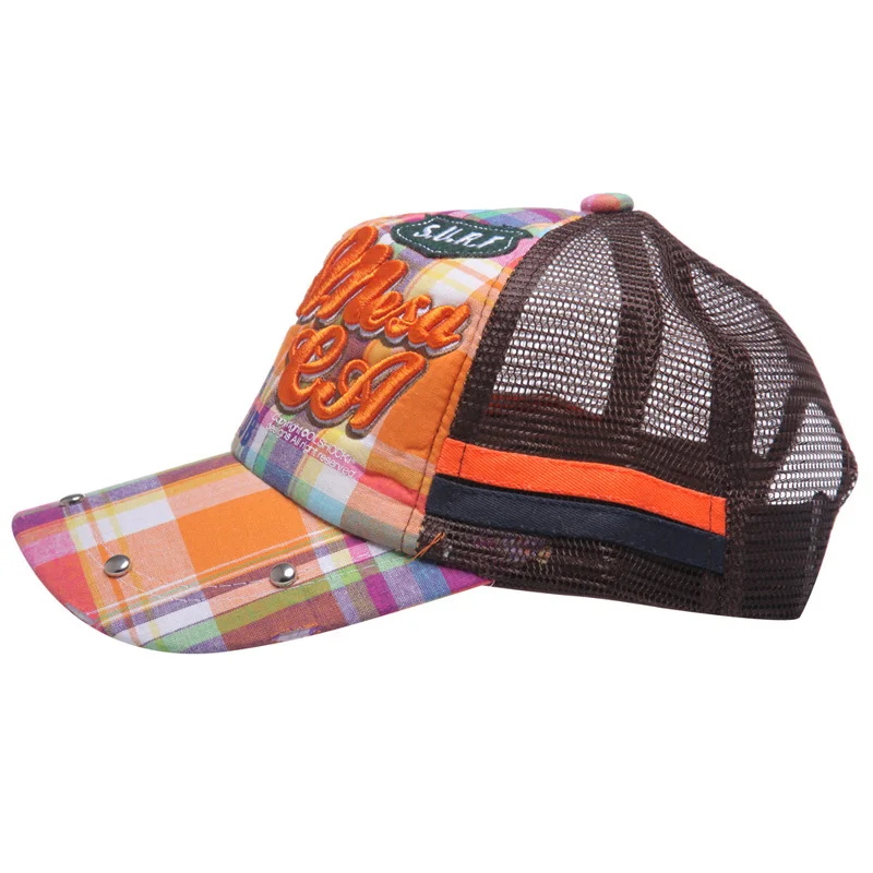 2016 девушки голубое небо с острой большой волной плотная проверки сеточная шапка