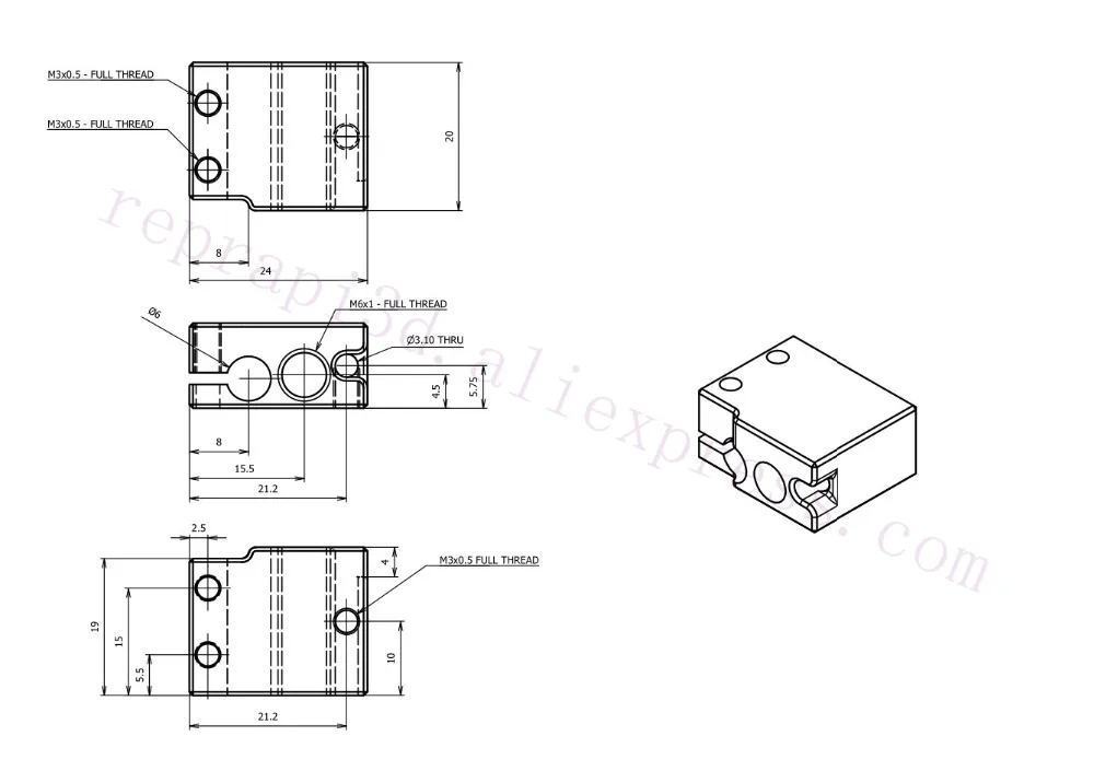 2 шт. высокое Температура Медь вулканический обогреватель блок Upgrade для E3D Hotend PT100/k-образный термоэлектродный экструдер 3D-принтеры