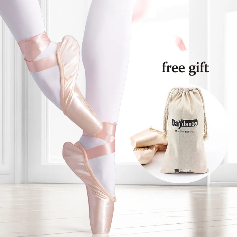 

Ladies Satin Ballet Shoes Professional Ballet Pointe Shoes Girls Women With Free Shoe Bags