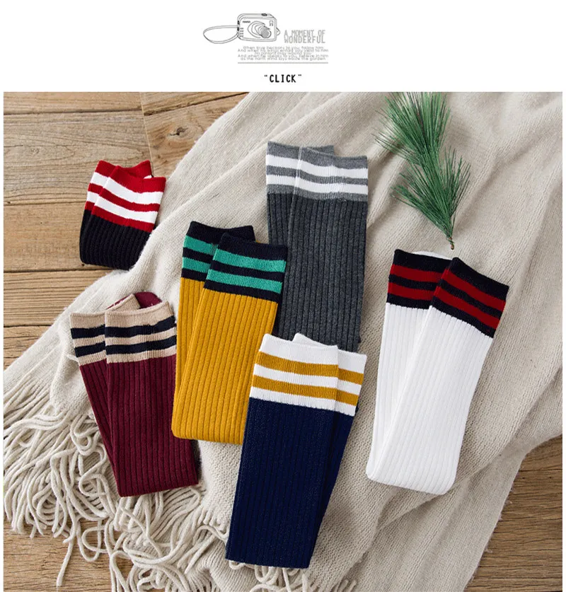 LIONZONE 6 пар/лот Корейский Японский стиль взрослых хлопок ворс чулки для женщин обувь девочек платье прямые длинные туб