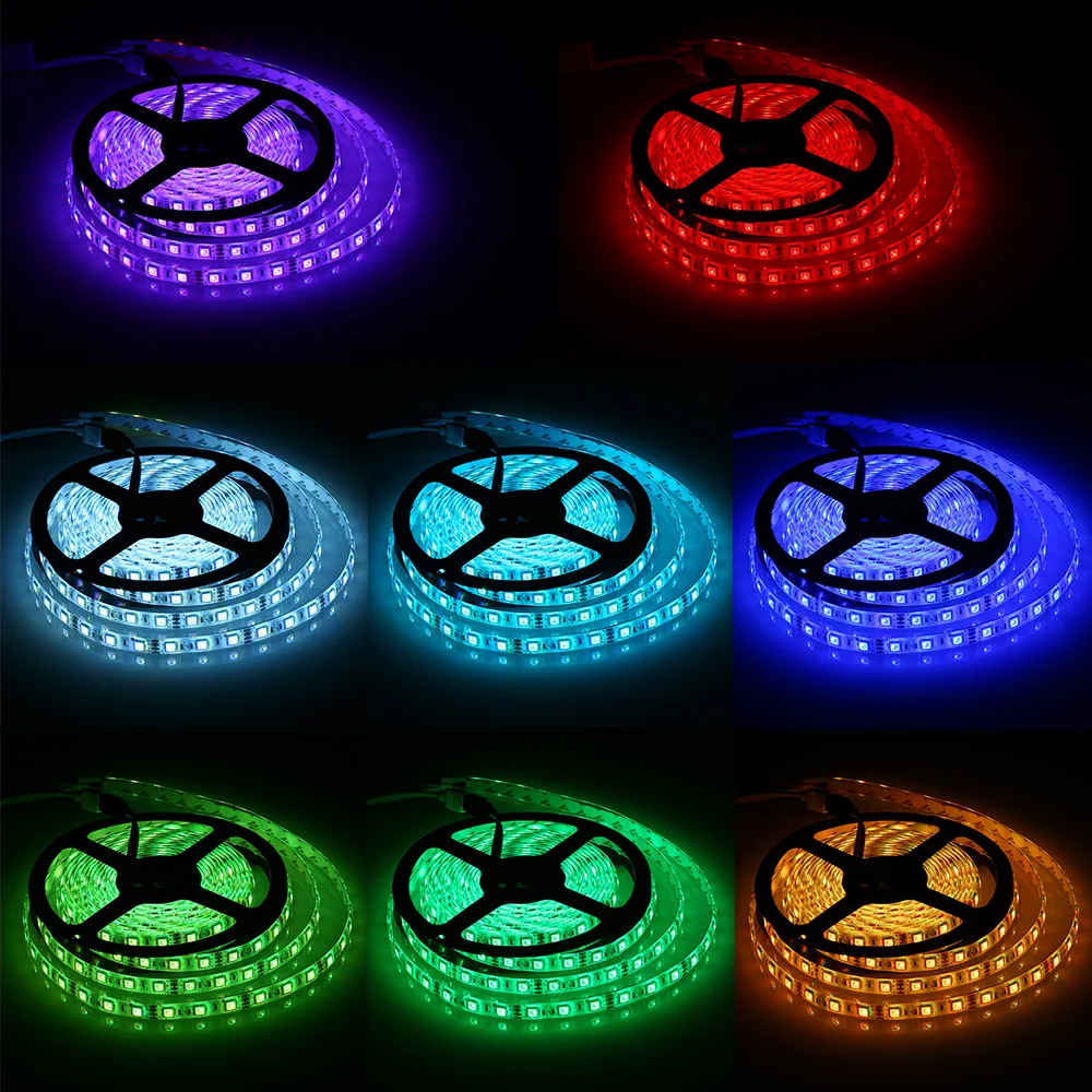 5 м 300 светодио дный s RGB красочные затемнения гибкий плоский освещение строки