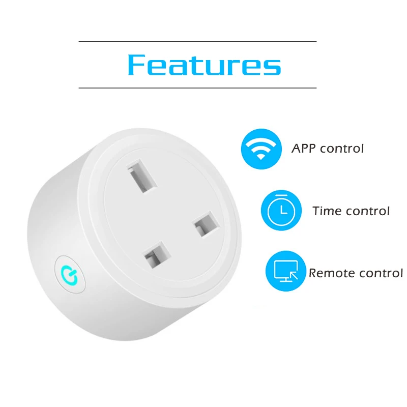 1PC UK Smart Socket Wifi Wireless APP Remote Power Switch Voice Intelligent Home Plug for Alexa Google Outlet | Электроника