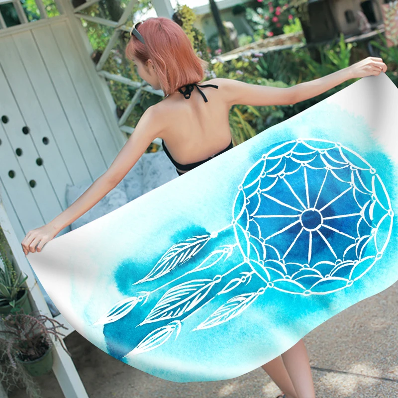 

Colorful Dreamcatcher Bath Towel Mandala Tapestry White Rectangle Beach Towel Toalla Sunblock Blanket Yoga Mat