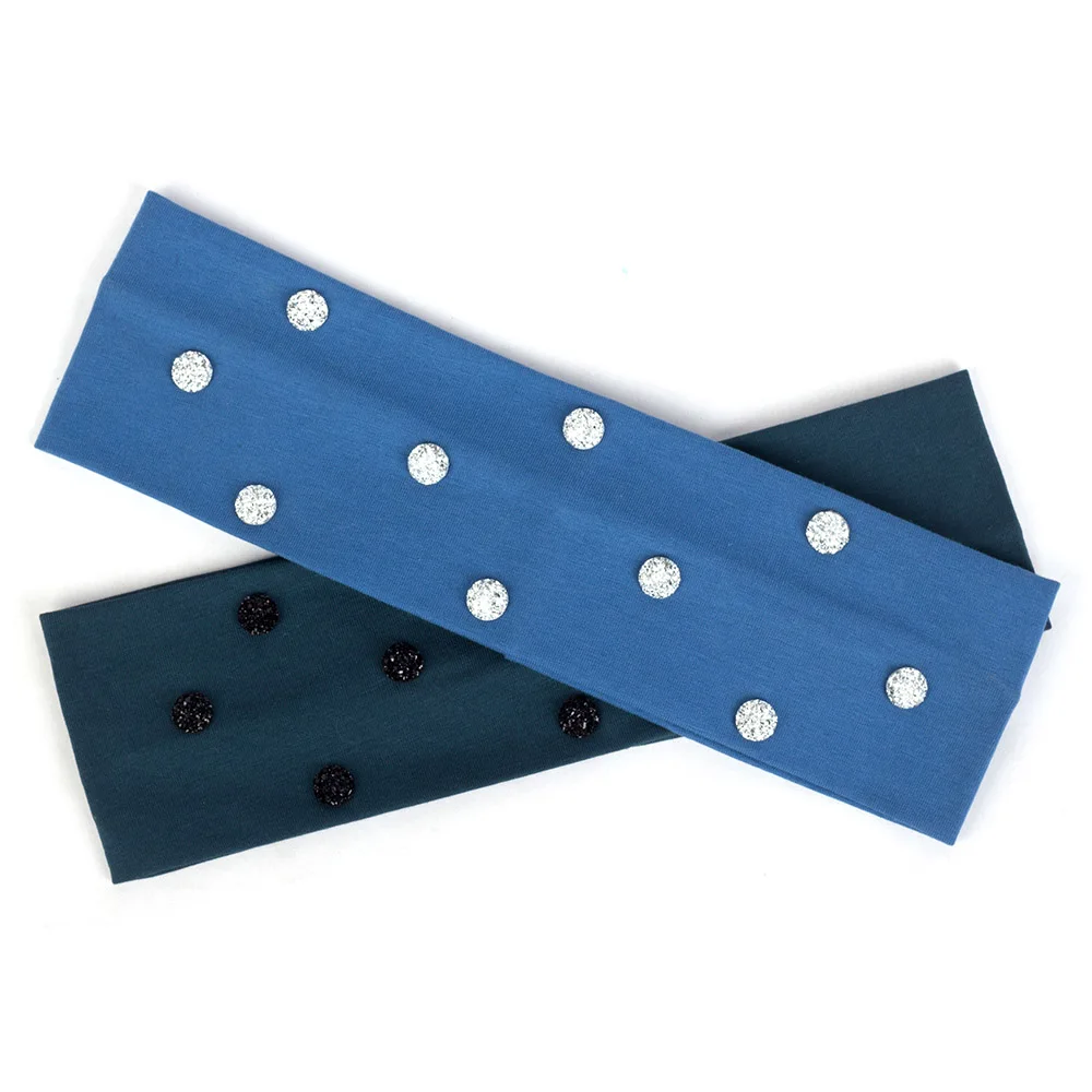 Geebro однотонный Блестящий головной убор со стразами для женщин широкий тюрбан