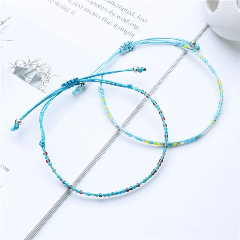 Bohemian Sead Beaded Wax Rope Handmade Braided Bracelet Woven Friendship Jewelry | Украшения и аксессуары