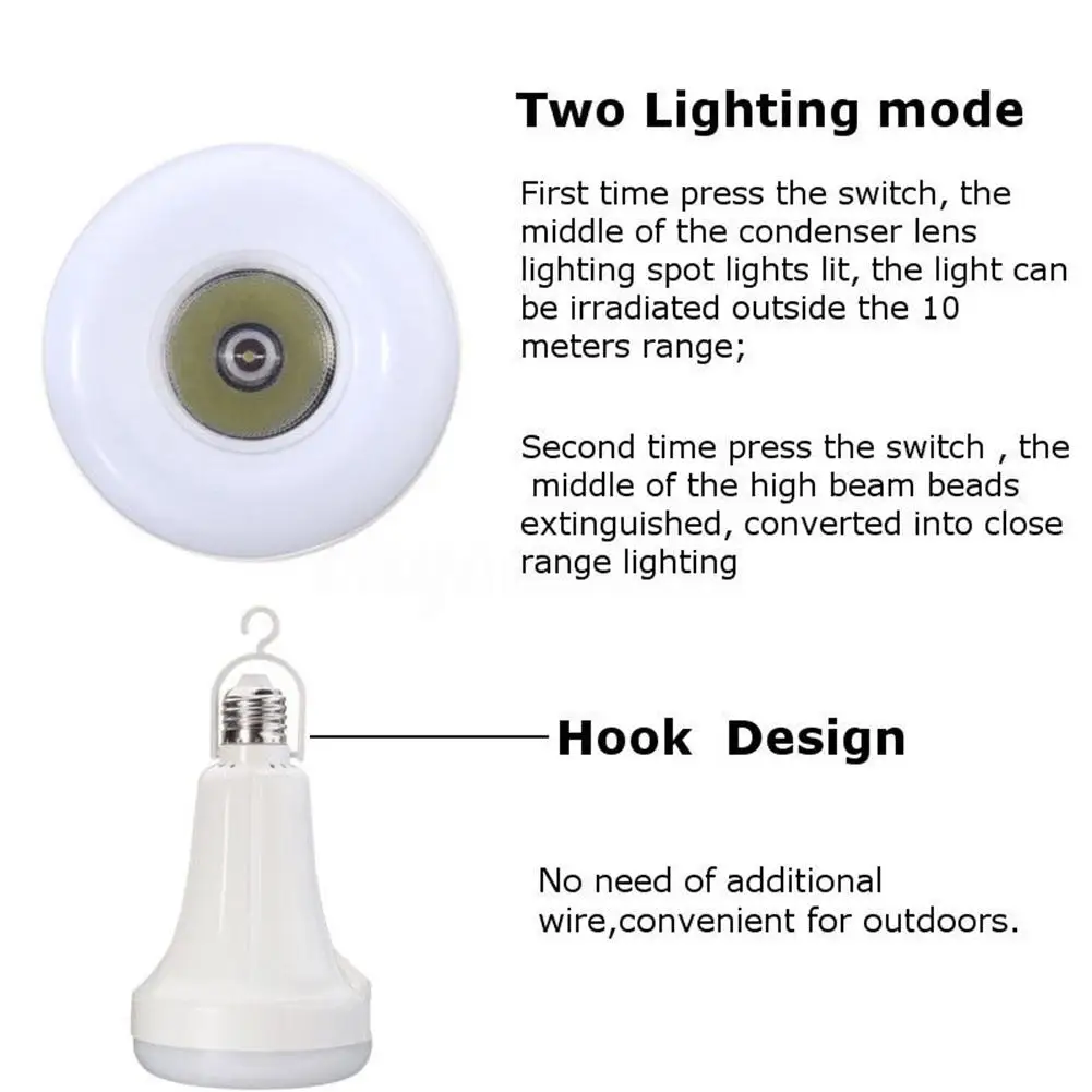 LumiParty LED E27 энергосберегающая USB перезаряжаемая интеллектуальная лампа фонарик
