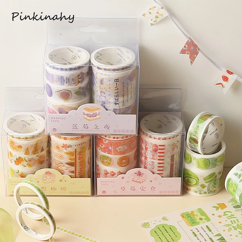 6 шт. на лето японская вкусная еда пуля журнал набор декоративного скотча васи