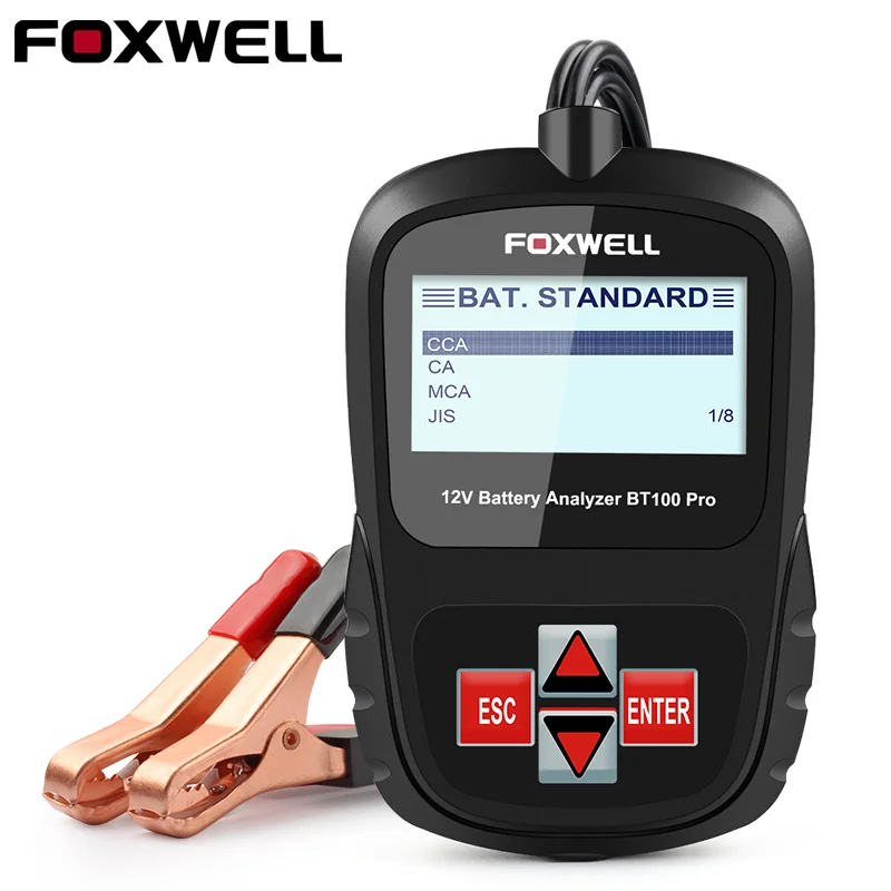 12 В 1100CCA автомобиля Батарея тестер анализатор Foxwell BT100 Pro для затоплены AGM гель