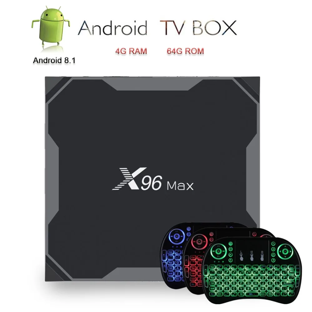 Satxtrem X96 MAX Android ТВ Box Smart 4 K 8 1 телеприставки 4G Оперативная память 64G Встроенная Amlogic