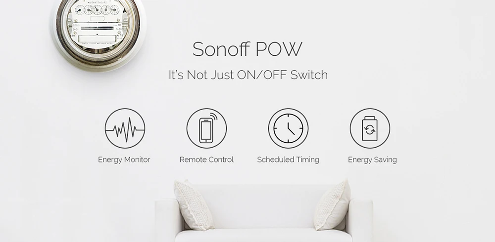 Itead Sonoff Pow беспроводной Wi-Fi Переключатель ВКЛ/ВЫКЛ 16A 3500 с измерением энергопотребления в реальном времени бытовая техника IOS Android