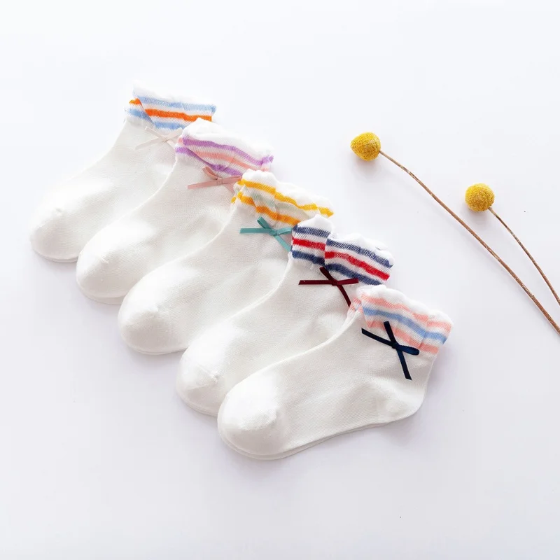5 пар весенние хлопковые носки для маленьких девочек и мальчиков милые мягкие в
