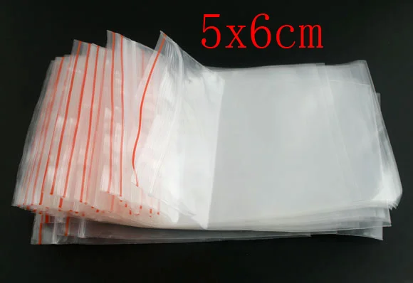 Doreen Box hot 500 Самоклеющиеся пластиковые пакеты на молнии 5x6 см (B03101)|500 plastic bags|box boxsealed