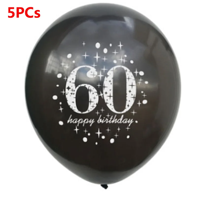 5PCS balloon Воздушный шар на день рождения 30, 40, 50, 60, 70, 80 лет, украшение на день рождения, шар на день рождения, номер 50, золотой, черный, на день рождения, S2XZ - Цвет: 5PCS balloon