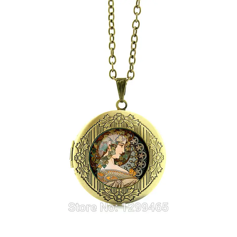 Alphonse муха искусство Ожерелья Подвески Ретро колье с подвеской ручной работы