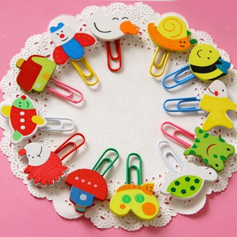 12 шт./лот (разные стили) Симпатичные животные мультфильм окрашенные деревянные