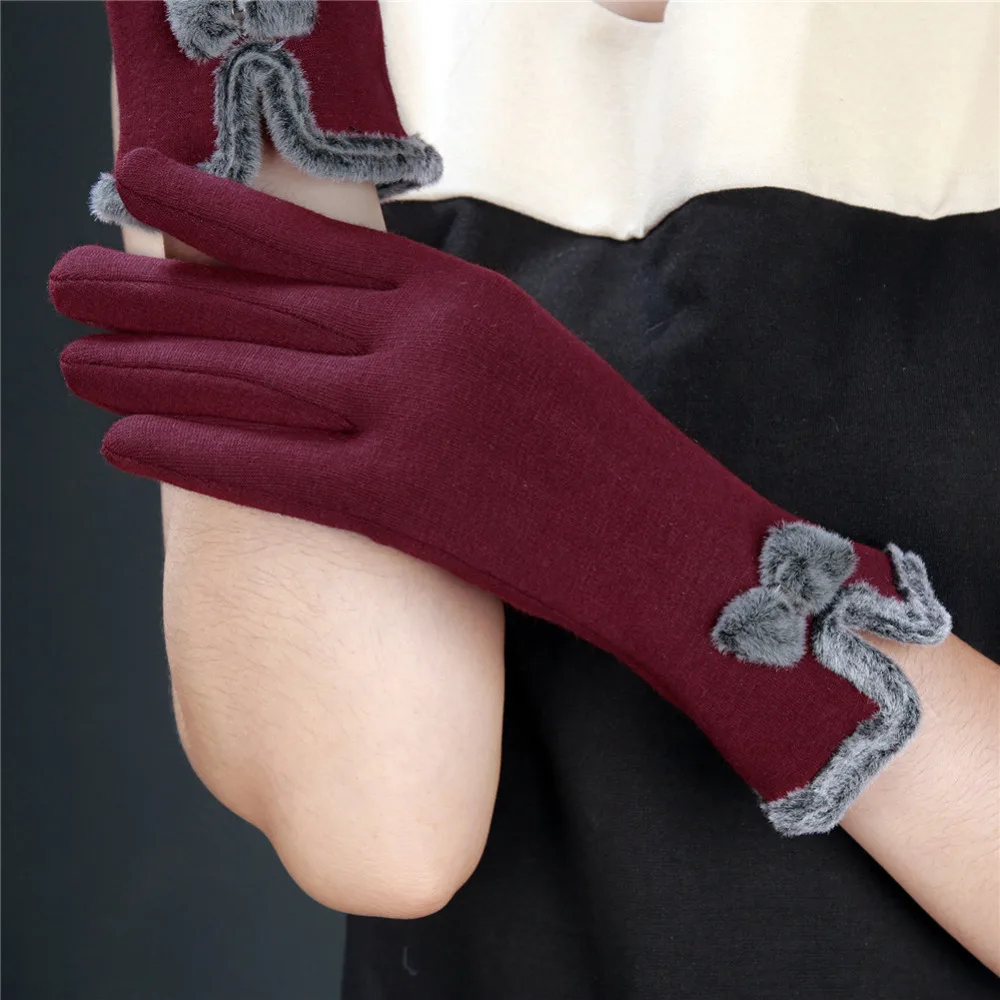 2018 зимние для женщин новейшие модные сенсорный экран варежки перчатки из овечьей