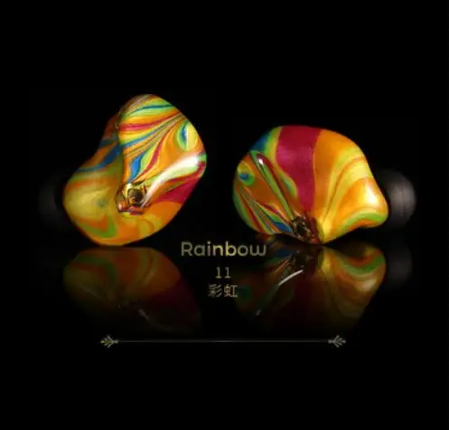 11 Rainbow Peacock audio P1 7 мм полночастотные динамические наушники-вкладыши HIFI наушники ручной работы со съемным кабелем - Color: 11 Rainbow
