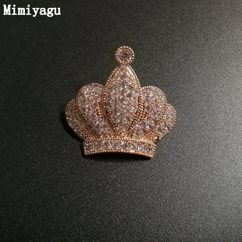 Корона прозрачный кубический циркон брошь булавка для женщин Свадебная