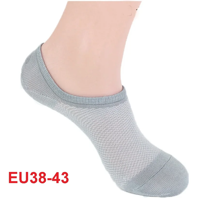 grey EU38-43 5 пар/лот, мужские носки,, классические мужские короткие носки из бамбукового волокна и хлопка, невидимые мужские носки, тапочки с закрытым носком - Цвет: grey EU38-43
