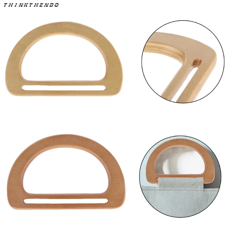 

THINKTHENDO Hot New 1 Pc Wooden Bag Handle Replacement for DIY Purse Making Handbag Shopping Tote High Quality