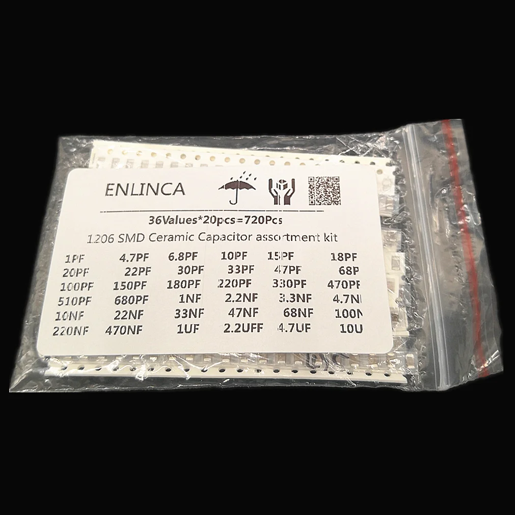 36ValuesX20pcs = 720Pcs 1pF 10uF электронный комплект конденсаторов 1206 0805 0603 SMD керамический