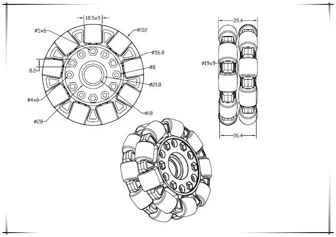 Всенаправленное колесо DOIT мм 1 шт. 4 дюйма всенаправленное для соревнований