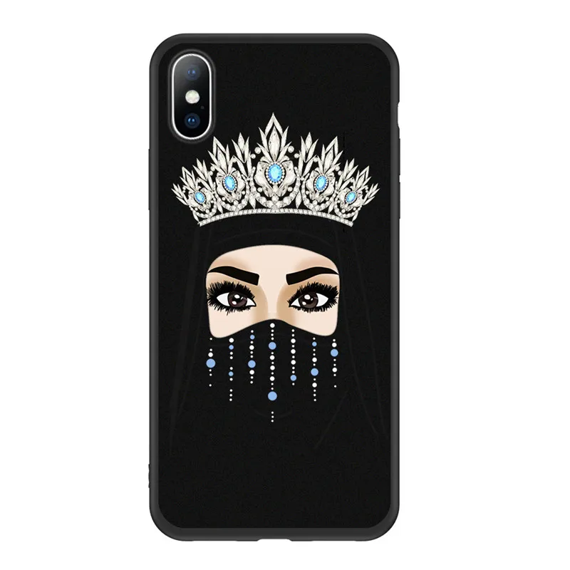 AC5027 Ottwn арабский хиджаб девушка Королева Корона чехол для телефона для iPhone 11 Pro Max XR Xs Max Мягкий ТПУ чехол для iPhone 6 6s 7 8 Plus 5 5S SE - Цвет: AC5027
