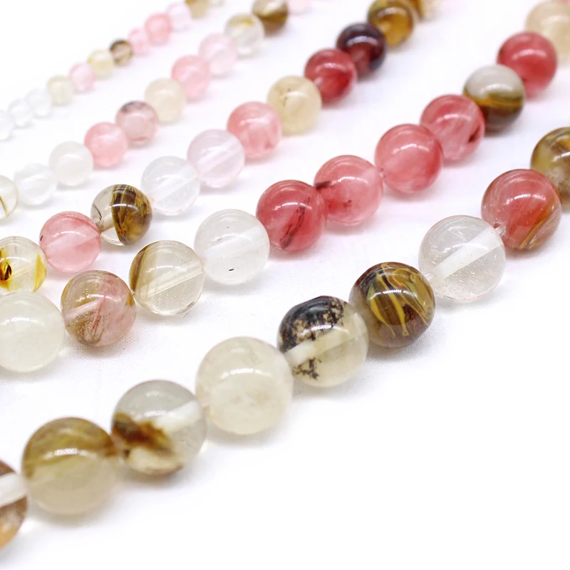 Модный арбуз турмалин камень 4 мм 6 8 10 12 м круглые бусины россыпью diy Изготовление