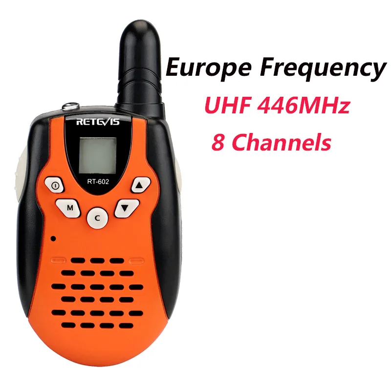 2 шт. Retevis RT602 детская перезаряжаемая рация PMR446 PMR 446MHz 0,5 W детская игрушка Двусторонняя радио фонарик Рождественский подарок - Цвет: EU Frequency
