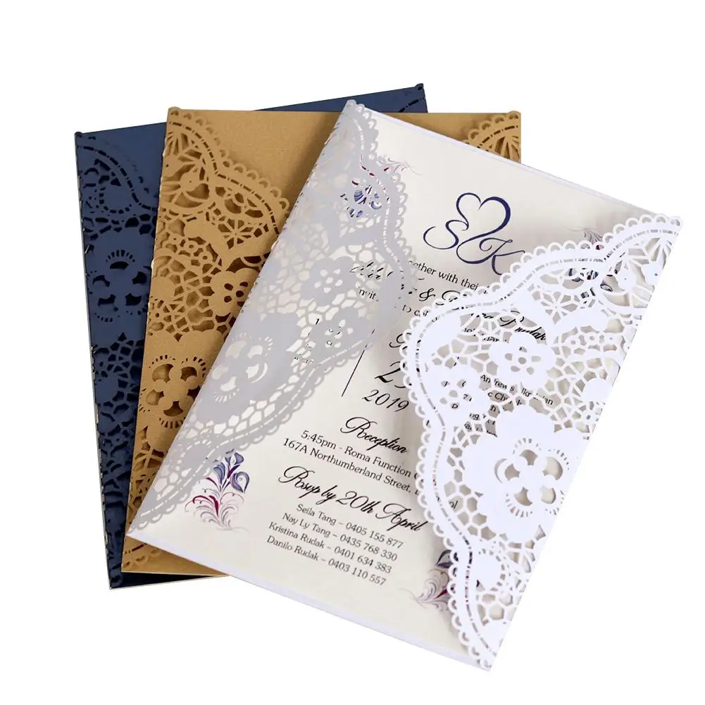 10 шт./компл. европейский стиль кружевные свадебные пригласительные открытки
