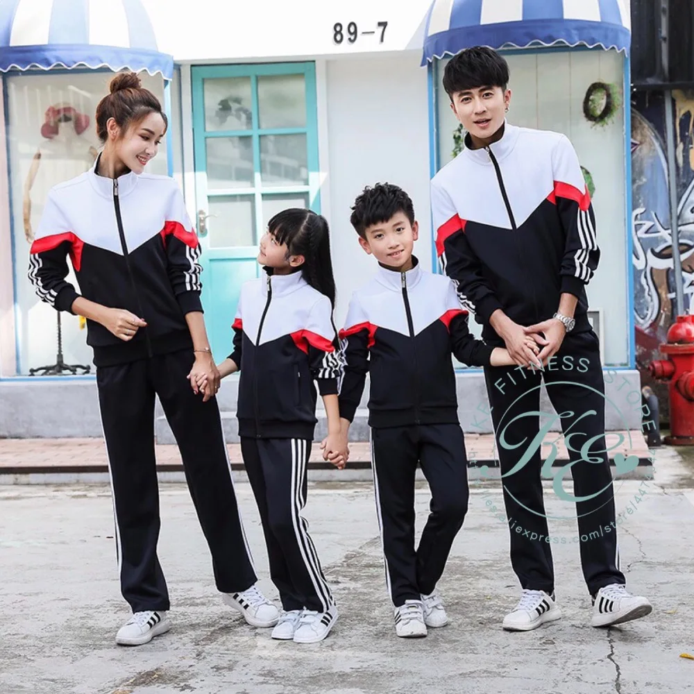 Ropa deportiva para la familia hombre nino nina mujer chandal deportivo pantalon chaqueta traje deportivo; Спортивный комплект для семьи и детей