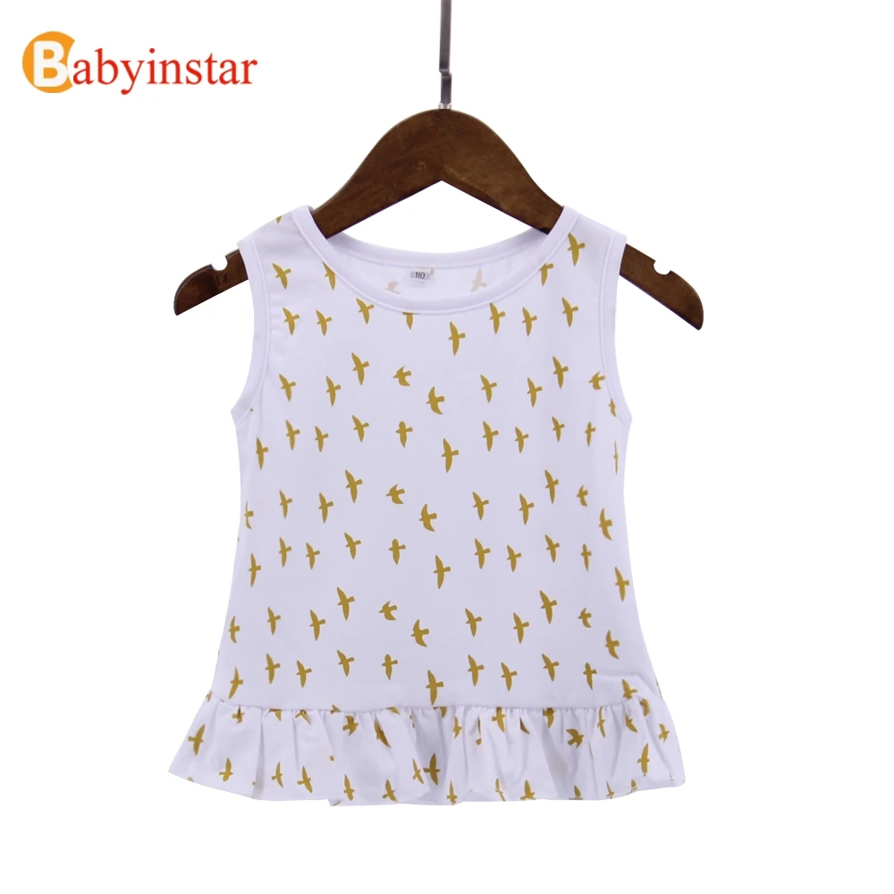 Babyinstar/2019 Новое поступление Лето топы без рукавов милый Чайка узор футболки малыш
