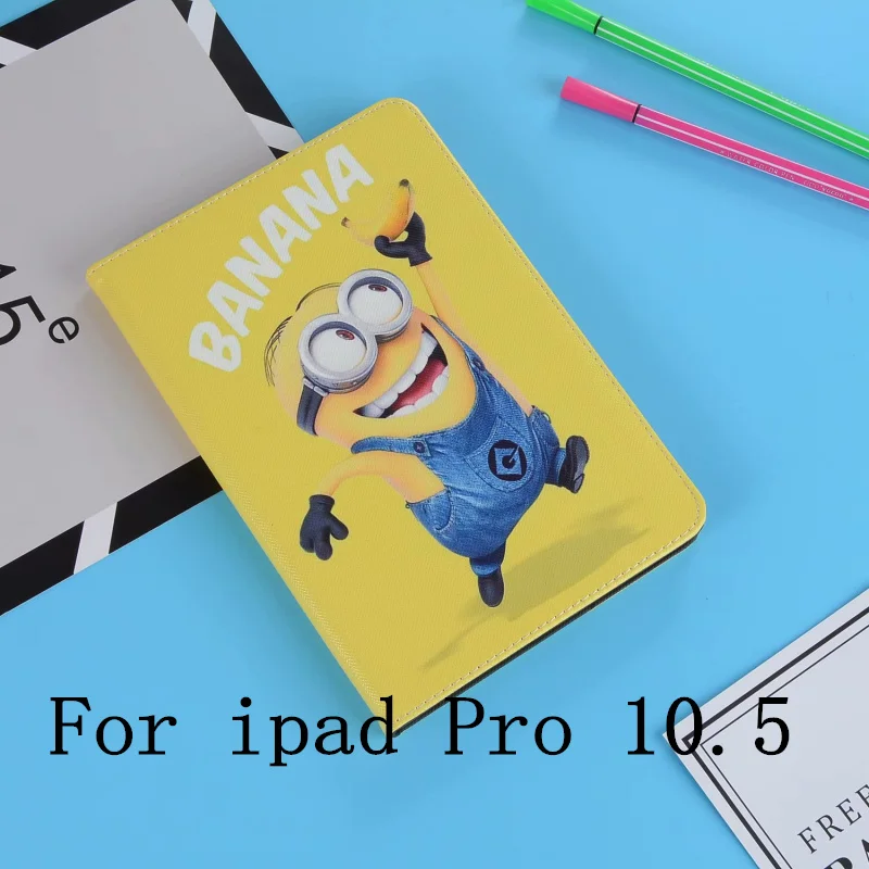 Чехол для iPad Pro 9,7 из для iPad Pro 10,5 кожи, мягкий чехол для Air 1 2 с изображением милой собаки Микки Стива дораэмона миньонов - Цвет: Прозрачный