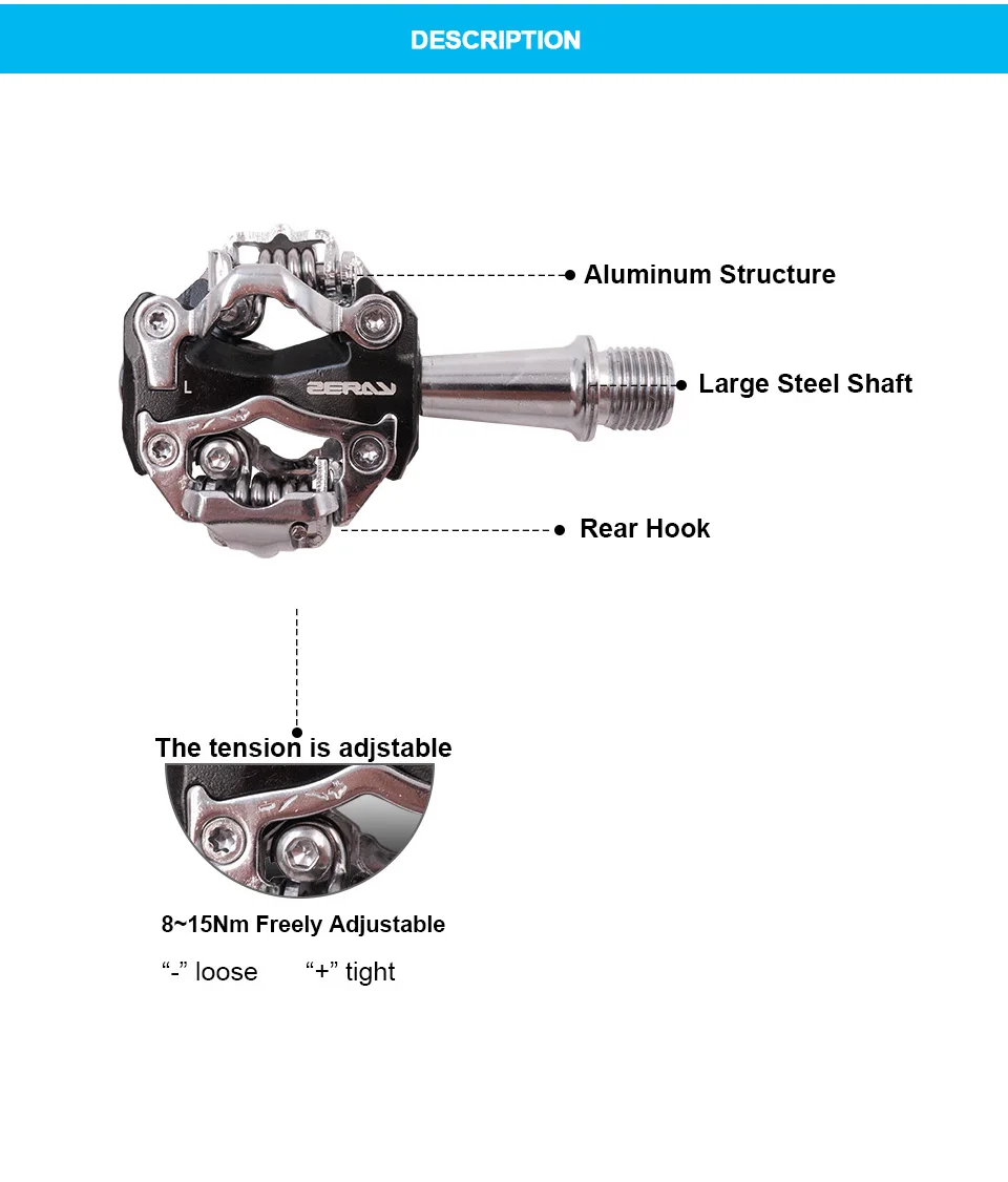 ZERAY ZP-108S педали для горного велосипеда самофиксирующийся подшипник mtb педали совместимы с SPD сверхлегкие BMX велосипедные педали Аксессуары