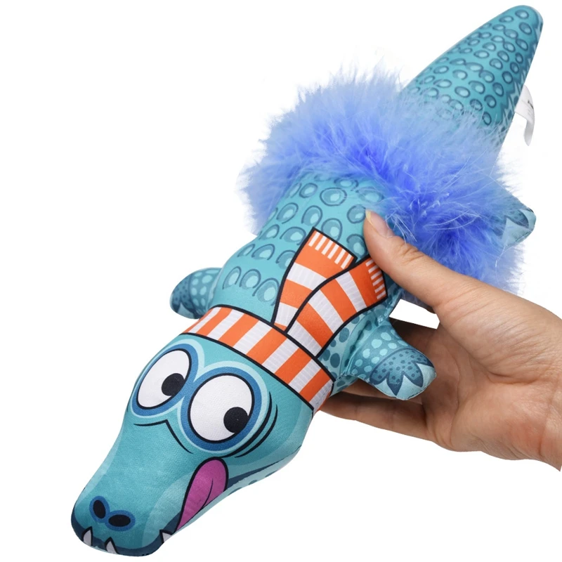 Синяя плюшевая игрушка для кошек из крокодиловой кожи мята перышки звон бумага