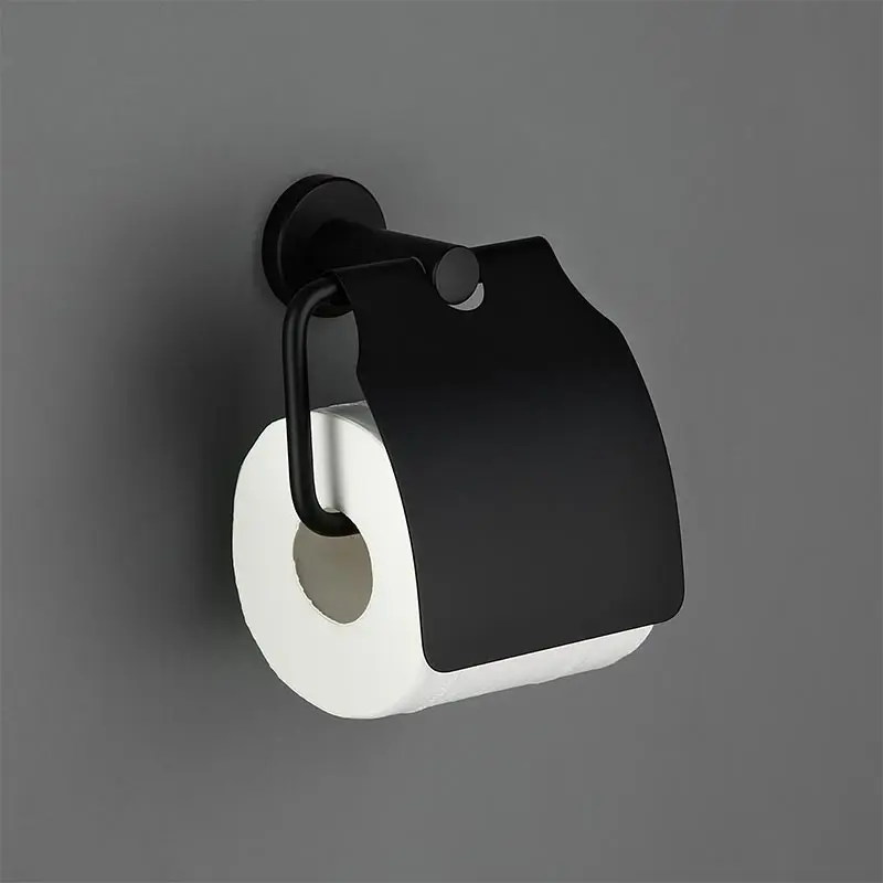 1Pc Paper Holder SMESITELI 304 нержавеющая сталь набор аксессуаров для ванной черный крючок для халата держатель для полотенец барная полка держатель для бумаги набор аксессуаров для ванной комнаты - Цвет: 1Pc Paper Holder