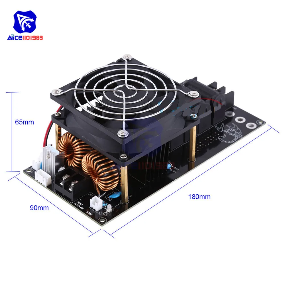 DIY Kit 1000W 12-36V 20A ZVS Tesla Coil индукционная нагревательная плата модуль нагреватель Вентилятор охлаждения