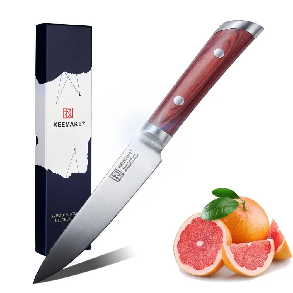 

SUNNECKO New 5" Utility Knife German 1.4116 Steel Blade Chef's Meat Vegetable Slicing Cut Kitchen Knives Wood Handle