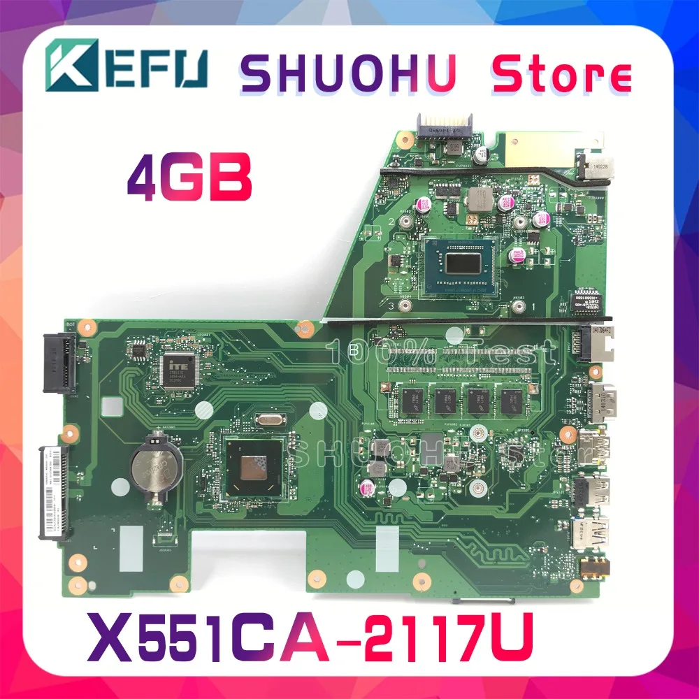 KEFU для F551C ASUS R512CA X551C X551CA X551CAP 2117U Процессор 4GMemory материнская плата ноутбука