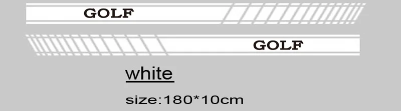 GOLF white 2 шт. kk автомобиля боковой кузова наклейка для volkswagen GOLF 5 6 7 POLO Sagitar B6 R36 B7L CC Touran Passat - Название цвета: GOLF white