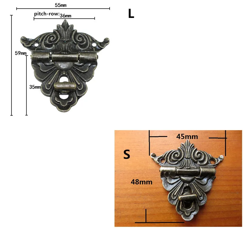 

Wholesale Alloy Buckle Hasp Hasp Wooden Wine Box,Chinese Classical Buckle Antique Padlock Hardware,Vintage Small Lock,50Sets