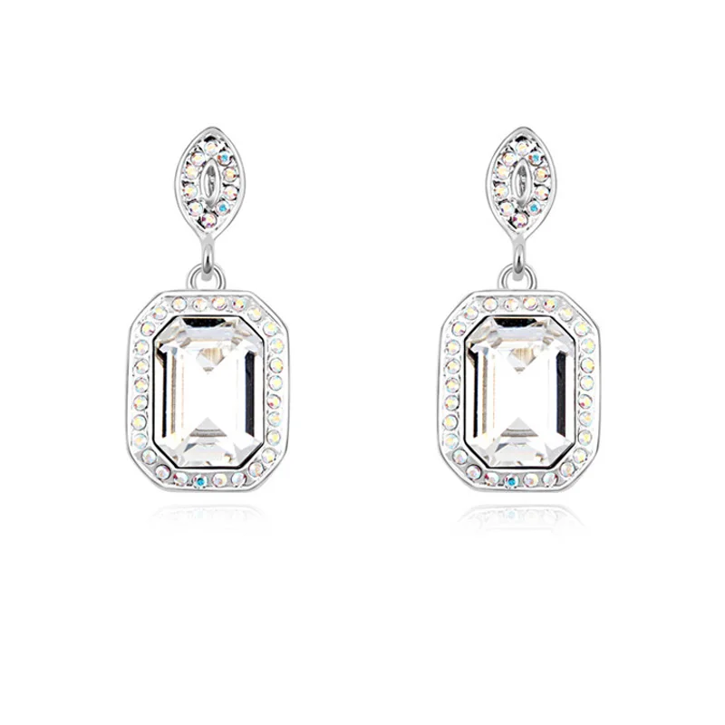 Женские серьги-подвески с кристаллами Swarovski модные геометрические серьги из